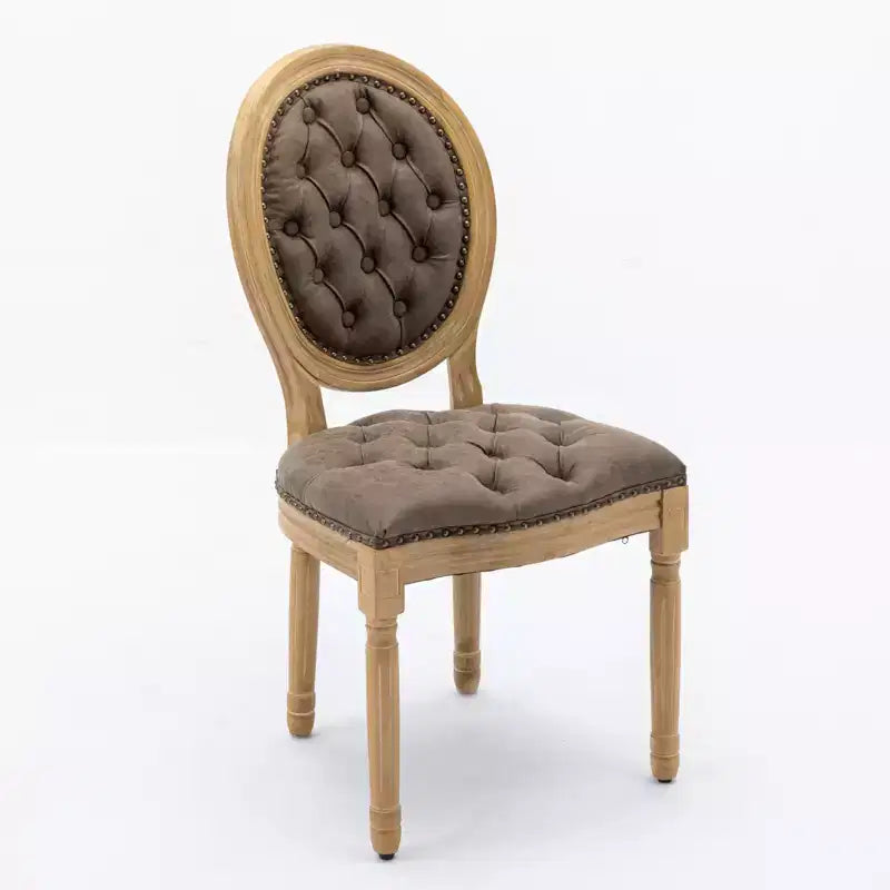 CLIHOME Lot de 2 Chaises d'appoint de style français à cadre en bois massif et peinture antique, Chaises de salle à manger en cuir artificiel PU