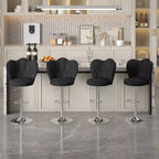 Tabourets de bar en velours VECELO, lot de 2/4, tabourets de bar réglables avec dossier, tabourets de comptoir sans accoudoirs, chaises de bar pivotantes pour pub ou îlot de cuisine