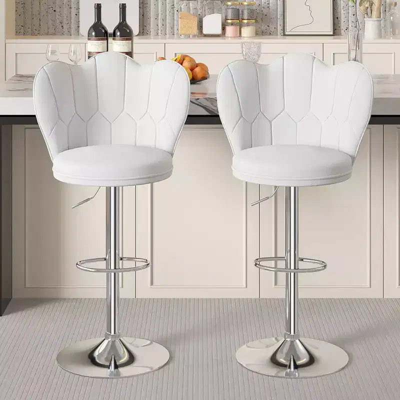 Tabourets de bar en velours VECELO, lot de 2/4, tabourets de bar réglables avec dossier, tabourets de comptoir sans accoudoirs, chaises de bar pivotantes pour pub ou îlot de cuisine