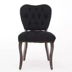 CLIHOME Lot de 2 chaises de salle à manger vintage françaises en tissu capitonné