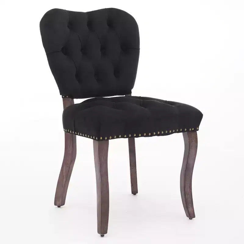 CLIHOME Lot de 2 chaises de salle à manger vintage françaises en tissu capitonné