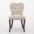 CLIHOME Lot de 2 chaises de salle à manger vintage françaises en tissu capitonné