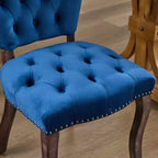 CLIHOME Lot de 2 chaises de salle à manger vintage françaises en tissu capitonné