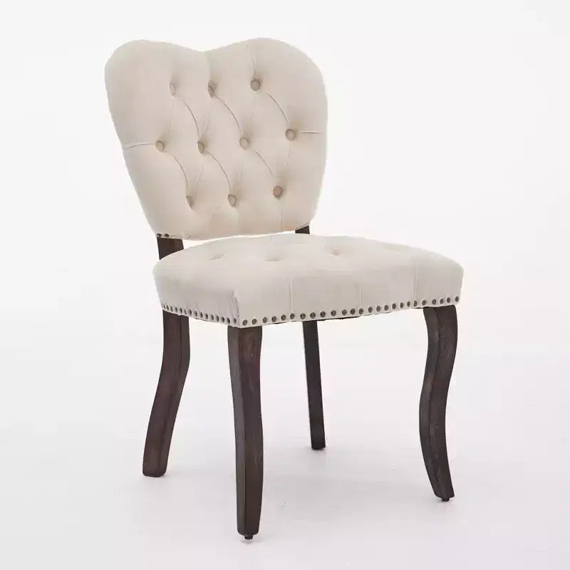 CLIHOME Lot de 2 chaises de salle à manger vintage françaises en tissu capitonné