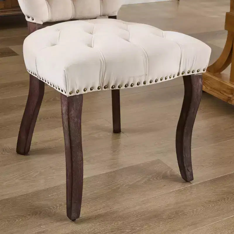 CLIHOME Lot de 2 chaises de salle à manger vintage françaises en tissu capitonné
