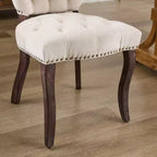 CLIHOME Lot de 2 chaises de salle à manger vintage françaises en tissu capitonné
