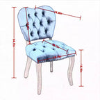 CLIHOME Lot de 2 chaises de salle à manger vintage françaises en tissu capitonné