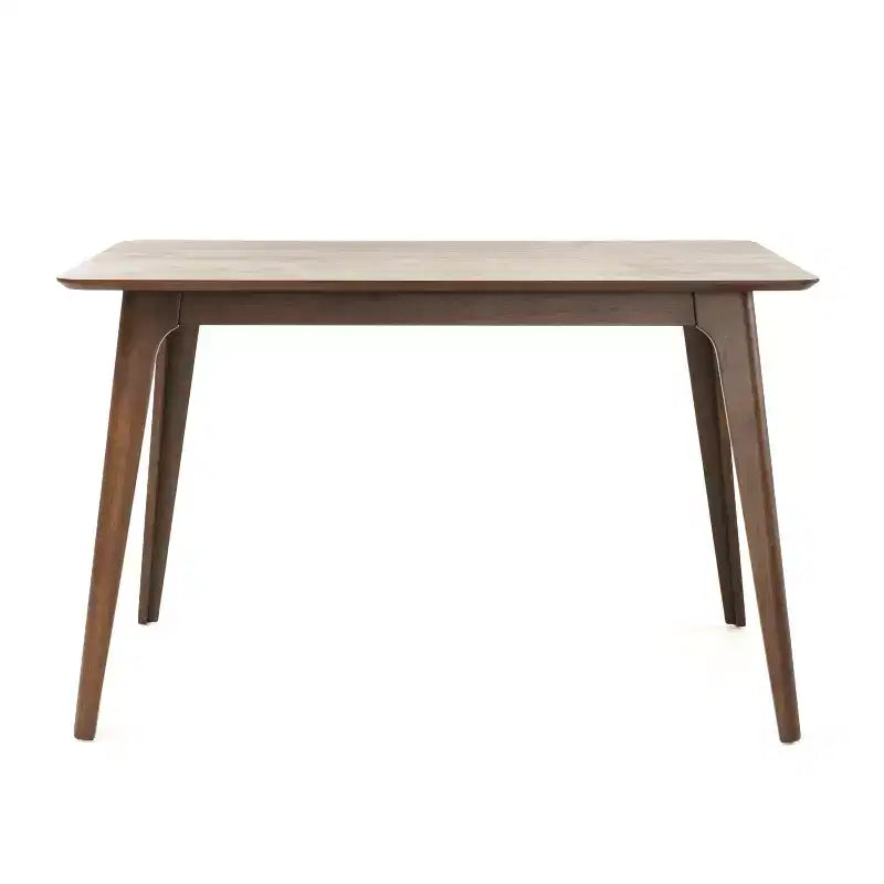 Table à manger rectangulaire GDFStudio Keiko en bois de style moderne du milieu du siècle avec pieds évasés