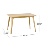 Table à manger rectangulaire GDFStudio Keiko en bois de style moderne du milieu du siècle avec pieds évasés