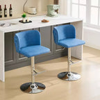 CLIHOME Lot de 2 tabourets de bar pivotants à hauteur réglable avec piètement chromé, tabourets de bar modernes revêtus de PU