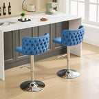 CLIHOME Lot de 2 tabourets de bar pivotants à hauteur réglable avec piètement chromé, tabourets de bar modernes revêtus de PU