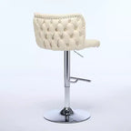 CLIHOME Lot de 2 tabourets de bar pivotants à hauteur réglable avec piètement chromé, tabourets de bar modernes revêtus de PU