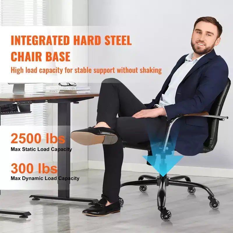 Base de rechange pour chaise de bureau VEVOR, 28", capacité de charge statique de 2500 lb, pièce de base universelle robuste pour chaise de bureau d'ordinateur, noire