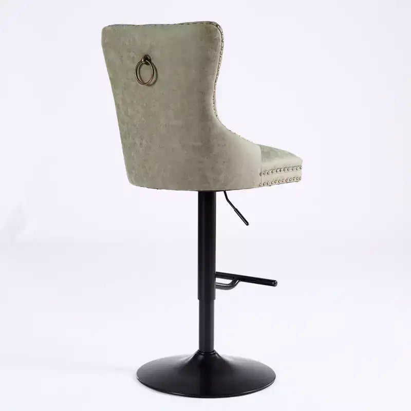 CLIHOME Lot de 2 tabourets de bar rétro en PU pivotants, hauteur réglable, modernes avec dossier, touffetés confortables