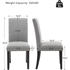 2 chaises de salle à manger rembourrées avec pieds en bois, chaises modernes sans accoudoirs pour salle à manger, cuisine, restaurant, salon, capacité de poids de 120 kg