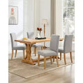 2Pcs Upholstered Dining Chairs with Wood Legs, Modern Armless Chair for Dining Room, Kitchen, Restaurant, Living Room, Weight Capacity 265lbs