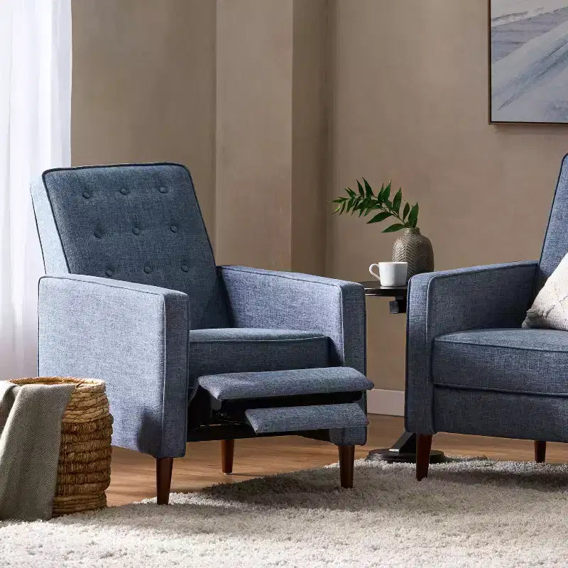 GDFStudio Mason Fauteuils inclinables capitonnés à dossier basculant de style moderne du milieu du siècle