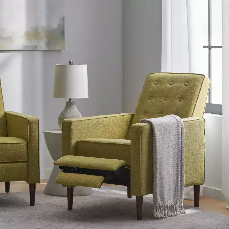GDFStudio Mason Fauteuils inclinables capitonnés à dossier basculant de style moderne du milieu du siècle