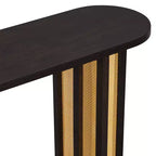 MAYEERTY Table Console Étroite en Rotin avec Rangement pour Salon Couloir Espresso