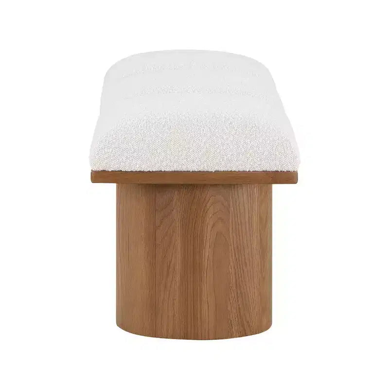 Meridian Furniture, Banc en Tissu Bouclé Crème Pavilion