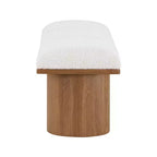 Meridian Furniture, Banc en Tissu Bouclé Crème Pavilion