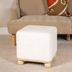 Ottoman carré rembourré bouclette Storied Home, crème