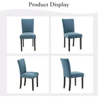 Lot de 2 chaises de salle à manger, chaises rembourrées pour salle à manger, chaises de cuisine en tissu avec pieds en bois cloutés et coussin rembourré, pour salon