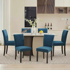 Lot de 2 chaises de salle à manger, chaises rembourrées pour salle à manger, chaises de cuisine en tissu avec pieds en bois cloutés et coussin rembourré, pour salon