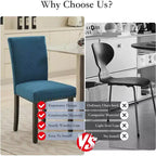 Lot de 2 chaises de salle à manger, chaises rembourrées pour salle à manger, chaises de cuisine en tissu avec pieds en bois cloutés et coussin rembourré, pour salon
