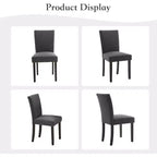Lot de 2 chaises de salle à manger, chaises rembourrées pour salle à manger, chaises de cuisine en tissu avec pieds en bois cloutés et coussin rembourré, pour salon