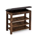 Banc de rangement avec coussin, banc à chaussures avec rangement caché, organiseur de chaussures à 3 niveaux pour entrée - ModernLuxe
