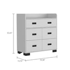 Commode de chambre moderne Okak avec 1 double tiroir et 4 tiroirs simples, grand meuble de rangement pour salon, couloir, entrée