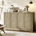 4 Doors & Adjustable Shelf,Handle,Spacious Tabletop,Modern Wood Coffee Bar Console Table