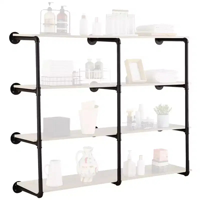 Étagère industrielle VEVOR, 4 niveaux, lot de 3, largeur de planche applicable 30 cm, supports de fixation murale pour étagères flottantes en bois rustique, couleur noire