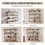 Étagère industrielle VEVOR, 4 niveaux, lot de 3, largeur de planche applicable 30 cm, supports de fixation murale pour étagères flottantes en bois rustique, couleur noire