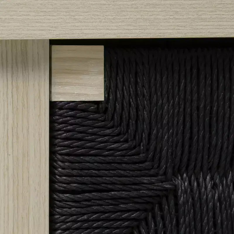 Meuble en bois GDFStudio Mona moderne de 80 cm en corde tressée avec 3 tiroirs