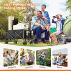 Chariot pliant pliable avec roues tout-terrain Chariot utilitaire robuste pour le camping et le shopping Capacité de 150 kg (petit - noir)