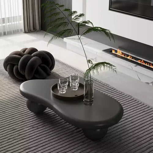 Table basse en forme de nuage de 47 po avec 3 pieds sphériques pour le salon