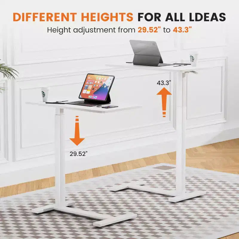 Table de lit mobile réglable avec roulettes, bureau d'ordinateur portable roulant et table debout mobile pour la maison et l'hôpital - 27,5 x 15,7 x 43,3 (blanc)