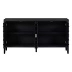 MAYEERTY Buffet Rétro Porte avec Rainure Circulaire Poignée de Porte Ronde en Métal pour Entrée Salle à Manger Noir