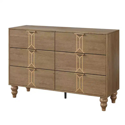 6 Drawers Dresser for Bedroom, Modern Wooden Dresser with Deep Drawers, Chest of Drawers for Living Room, Hallway, Entryway
