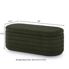 TUYOHW Banc ottoman de rangement moderne, banc de lit rembourré avec rangement, tabouret de lit avec charnière de sécurité pour chambre à coucher, vert foncé