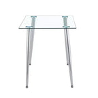 Okak Table de salle à manger moderne rectangulaire en verre pour cuisine, salon, salle à manger