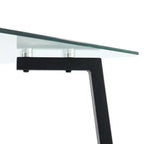 Okak Table de salle à manger moderne rectangulaire en verre pour cuisine, salon, salle à manger
