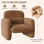Fauteuil d'appoint moderne, Fauteuil de salon à ossature bois, Fauteuil de lecture confortable pour Salon, Chambre à coucher, Appartement, Coin