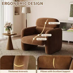 Fauteuil d'appoint moderne, Fauteuil de salon à ossature bois, Fauteuil de lecture confortable pour Salon, Chambre à coucher, Appartement, Coin