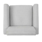 GDFStudio Teche Fauteuil club capitonné en tissu, style Mid-Century Modern, avec pieds évasés