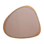 Miroir Asymétrique en Bois Massif 45 Pouces, Miroir Mural avec Cadre en Bois, Grand Miroir de Chambre/Coiffeuse