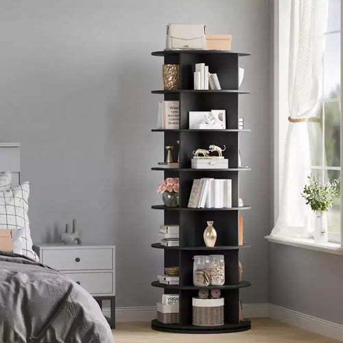 Tour de rangement pour chaussures rotative à 7 niveaux, organisateur de chaussures sur pied, présentoir à chaussures vertical rotatif à 360°, support de rangement rond pour chaussures