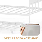 Lit de repos double en métal GustoWave avec lit gigogne pliant, lit de repos peu encombrant
